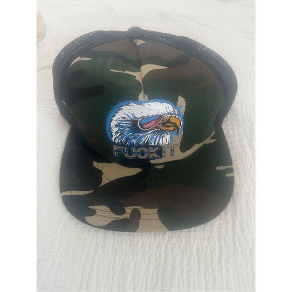 HUF F*** It Camo Eagle Trucker Cap One Size NWT - Picture 1 of 4